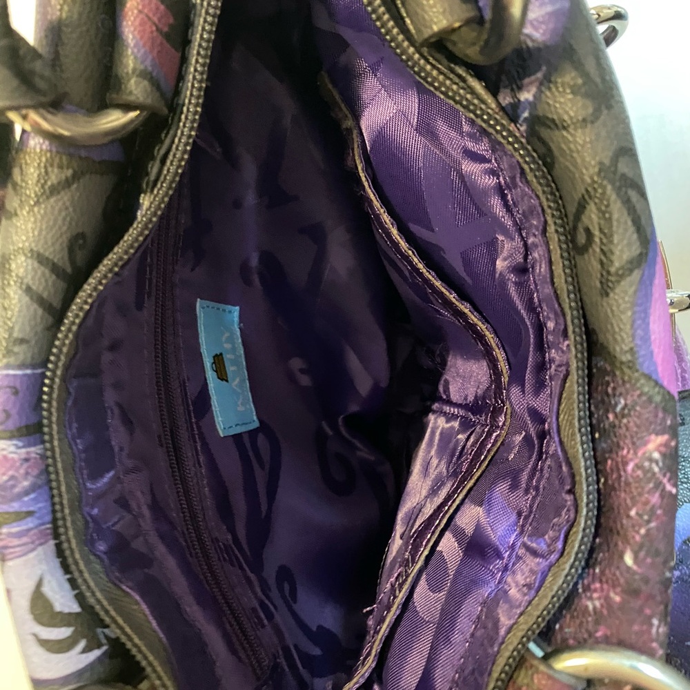 Kathy Van Zeeland Purple and Black Designer Bag - Picture 5 of 9